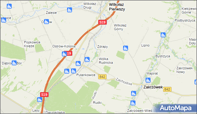 mapa Wólka Rudnicka, Wólka Rudnicka na mapie Targeo