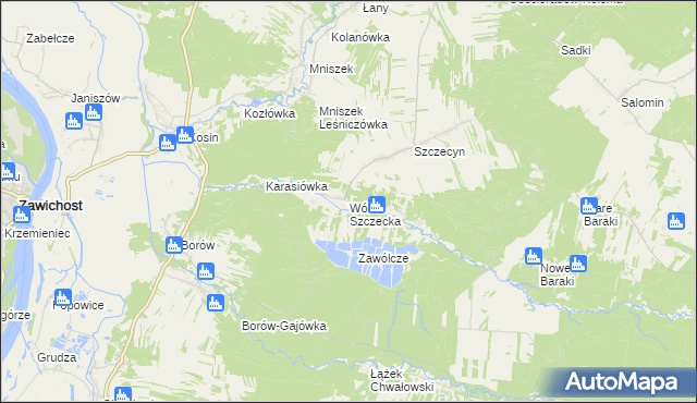 mapa Wólka Szczecka, Wólka Szczecka na mapie Targeo