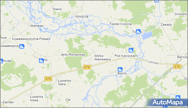 mapa Wólka Waniewska, Wólka Waniewska na mapie Targeo