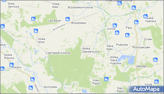 mapa Wólka Zawieprzycka, Wólka Zawieprzycka na mapie Targeo