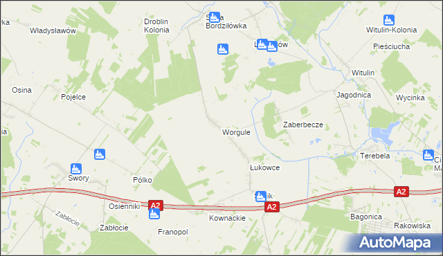 mapa Worgule, Worgule na mapie Targeo