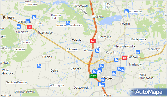 mapa Worów, Worów na mapie Targeo