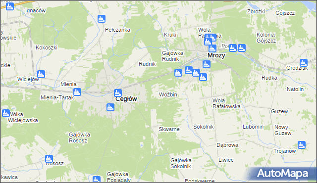 mapa Woźbin, Woźbin na mapie Targeo