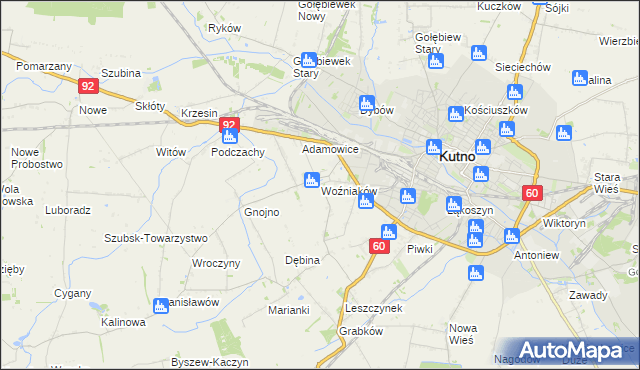 mapa Woźniaków, Woźniaków na mapie Targeo