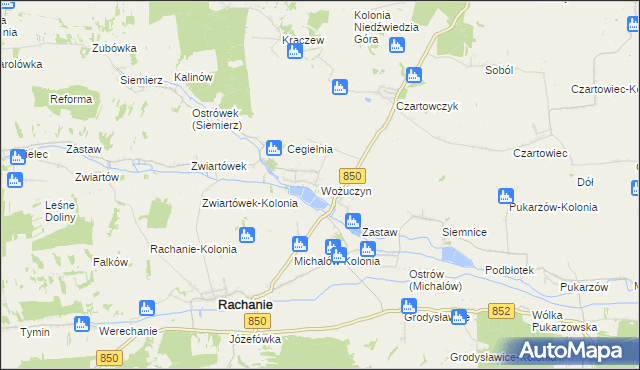 mapa Wożuczyn, Wożuczyn na mapie Targeo