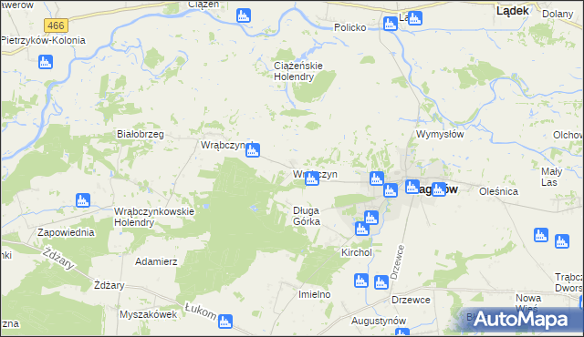 mapa Wrąbczyn, Wrąbczyn na mapie Targeo