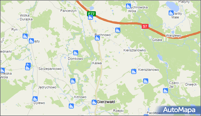 mapa Wróble gmina Grunwald, Wróble gmina Grunwald na mapie Targeo