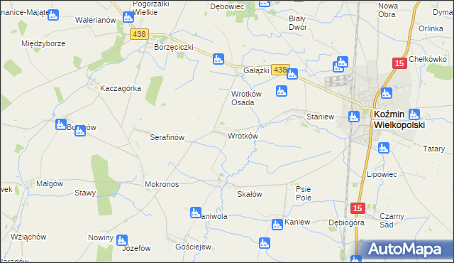 mapa Wrotków, Wrotków na mapie Targeo