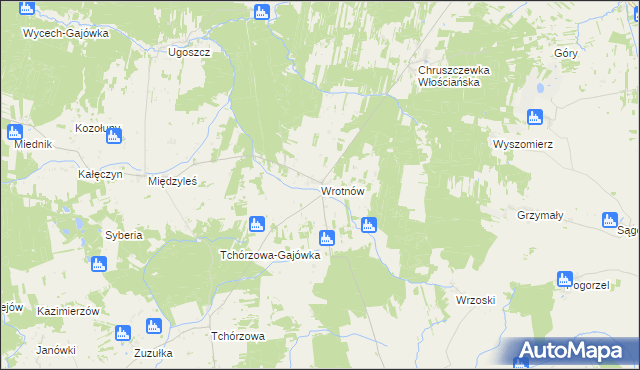 mapa Wrotnów, Wrotnów na mapie Targeo