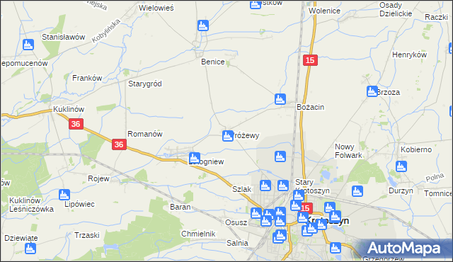 mapa Wróżewy, Wróżewy na mapie Targeo