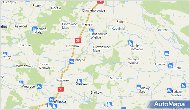 mapa Wrząca Śląska, Wrząca Śląska na mapie Targeo