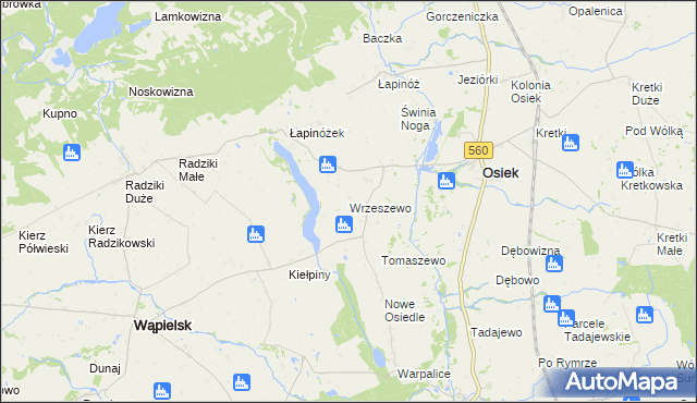 mapa Wrzeszewo, Wrzeszewo na mapie Targeo