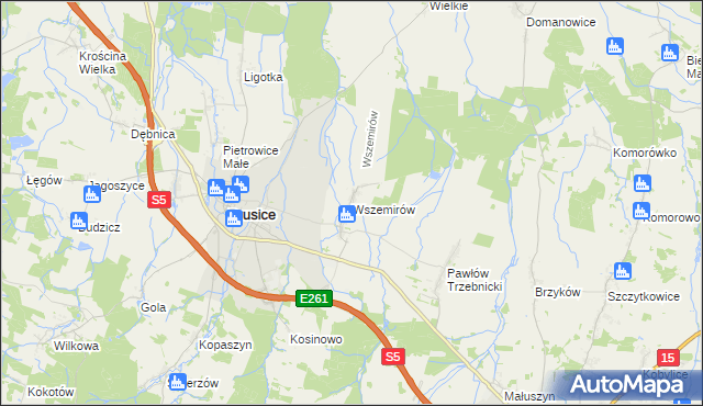 mapa Wszemirów, Wszemirów na mapie Targeo