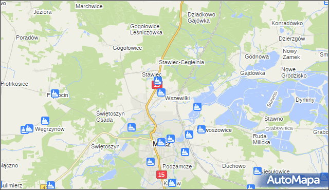 mapa Wszewilki, Wszewilki na mapie Targeo