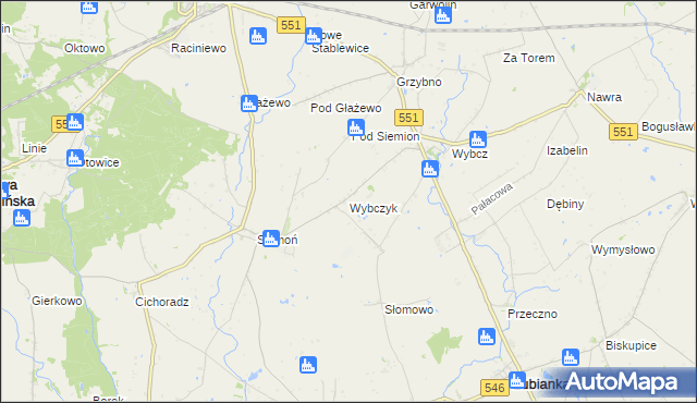 mapa Wybczyk, Wybczyk na mapie Targeo