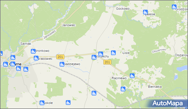 mapa Wyczechy, Wyczechy na mapie Targeo