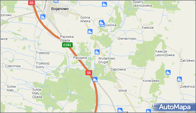 mapa Wydartowo Drugie, Wydartowo Drugie na mapie Targeo