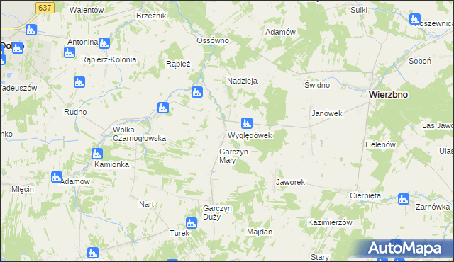 mapa Wyględówek, Wyględówek na mapie Targeo