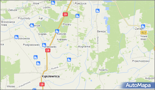 mapa Wygnanka gmina Kąkolewnica, Wygnanka gmina Kąkolewnica na mapie Targeo