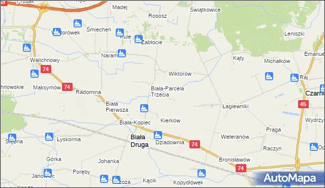 mapa Wygoda gmina Biała, Wygoda gmina Biała na mapie Targeo