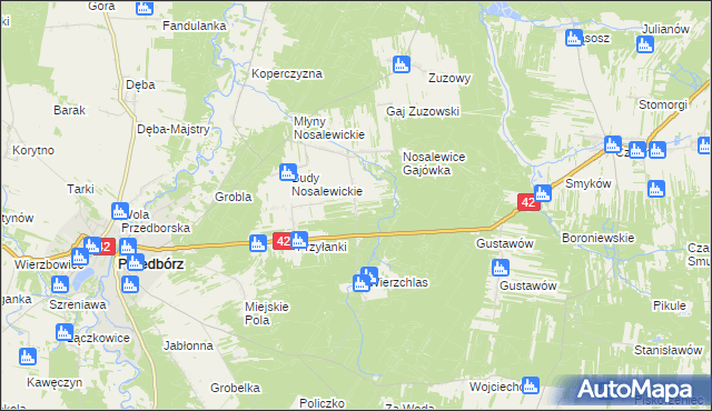 mapa Wygwizdów gmina Przedbórz, Wygwizdów gmina Przedbórz na mapie Targeo