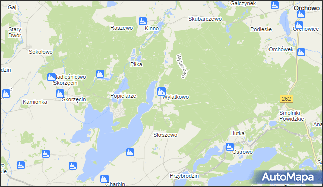 mapa Wylatkowo, Wylatkowo na mapie Targeo