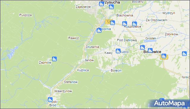 mapa Wymysłów gmina Borkowice, Wymysłów gmina Borkowice na mapie Targeo