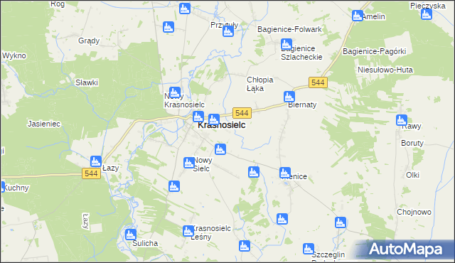 mapa Wymysły gmina Krasnosielc, Wymysły gmina Krasnosielc na mapie Targeo