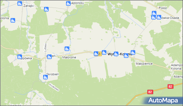 mapa Wyryki-Wola, Wyryki-Wola na mapie Targeo