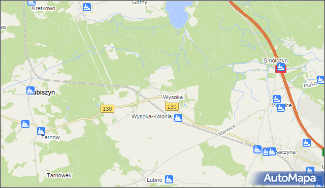 mapa Wysoka gmina Lubiszyn, Wysoka gmina Lubiszyn na mapie Targeo