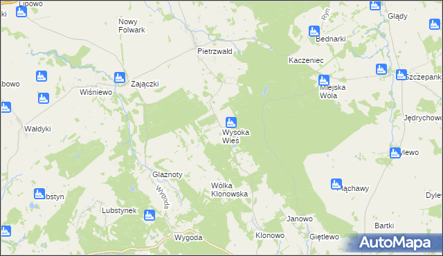 mapa Wysoka Wieś, Wysoka Wieś na mapie Targeo