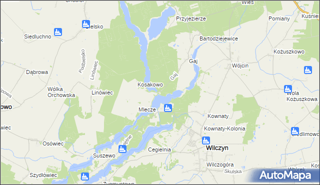 mapa Wysoki Most gmina Jeziora Wielkie, Wysoki Most gmina Jeziora Wielkie na mapie Targeo