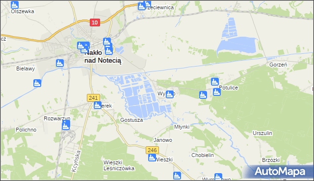 mapa Występ gmina Nakło nad Notecią, Występ gmina Nakło nad Notecią na mapie Targeo