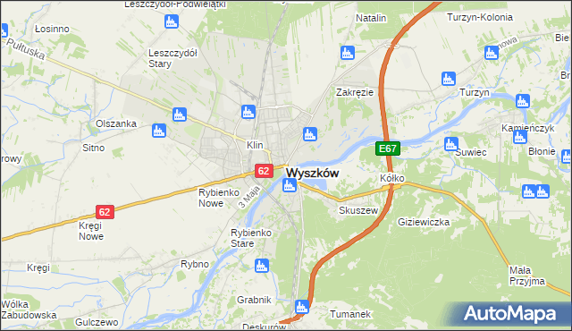 mapa Wyszków, Wyszków na mapie Targeo