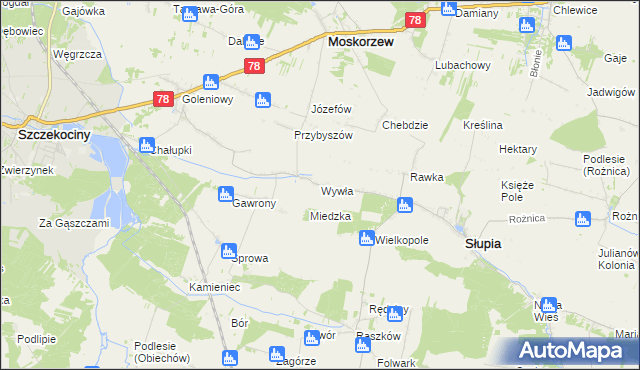 mapa Wywła, Wywła na mapie Targeo