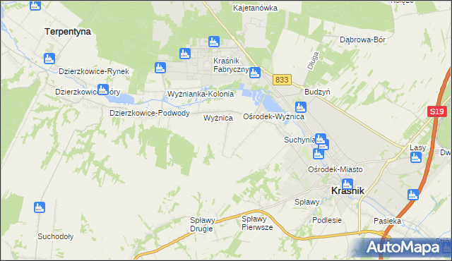 mapa Wyżnica-Kolonia, Wyżnica-Kolonia na mapie Targeo