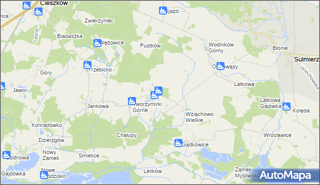 mapa Wziąchowo Małe, Wziąchowo Małe na mapie Targeo