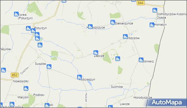 mapa Żabcze, Żabcze na mapie Targeo