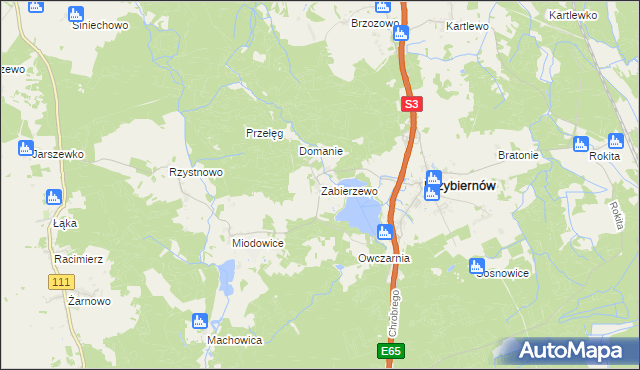 mapa Zabierzewo, Zabierzewo na mapie Targeo