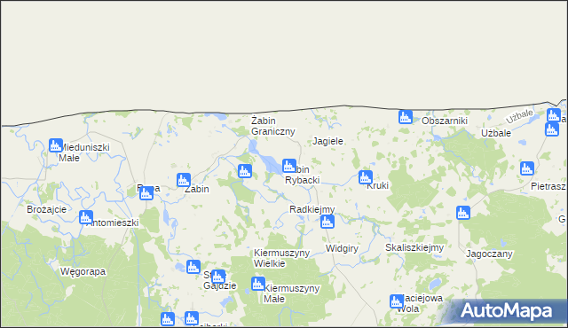mapa Żabin Rybacki, Żabin Rybacki na mapie Targeo