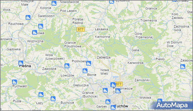 mapa Zabłędza, Zabłędza na mapie Targeo