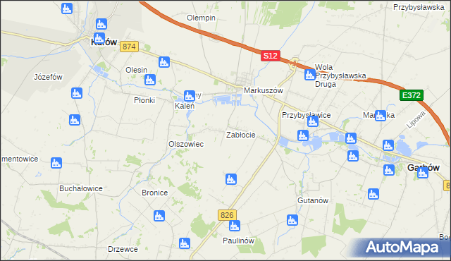 mapa Zabłocie gmina Markuszów, Zabłocie gmina Markuszów na mapie Targeo