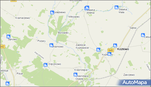 mapa Zabłocie Kozłowskie, Zabłocie Kozłowskie na mapie Targeo