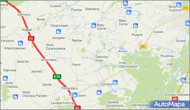 mapa Zaborów Nowy, Zaborów Nowy na mapie Targeo