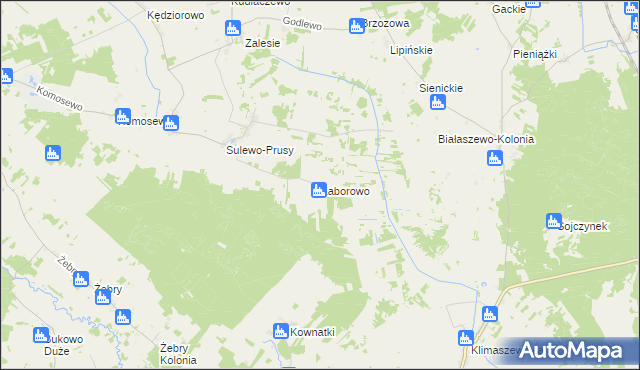 mapa Zaborowo gmina Grajewo, Zaborowo gmina Grajewo na mapie Targeo