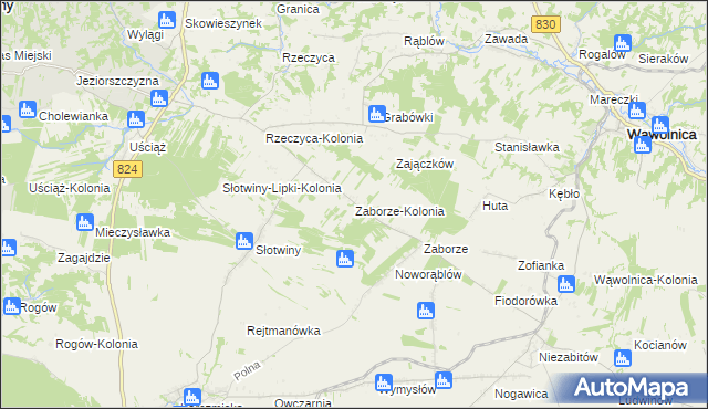 mapa Zaborze-Kolonia, Zaborze-Kolonia na mapie Targeo