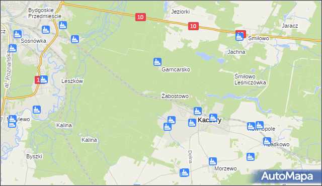 mapa Żabostowo, Żabostowo na mapie Targeo