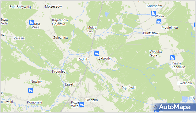 mapa Zabrody gmina Krasocin, Zabrody gmina Krasocin na mapie Targeo