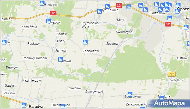 mapa Zachorzów-Kolonia, Zachorzów-Kolonia na mapie Targeo