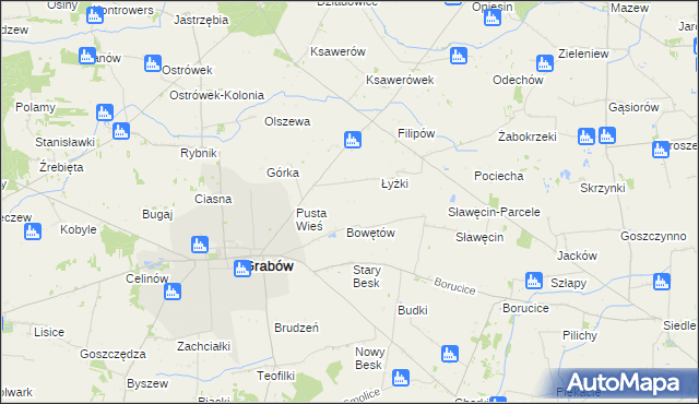 mapa Żaczki, Żaczki na mapie Targeo